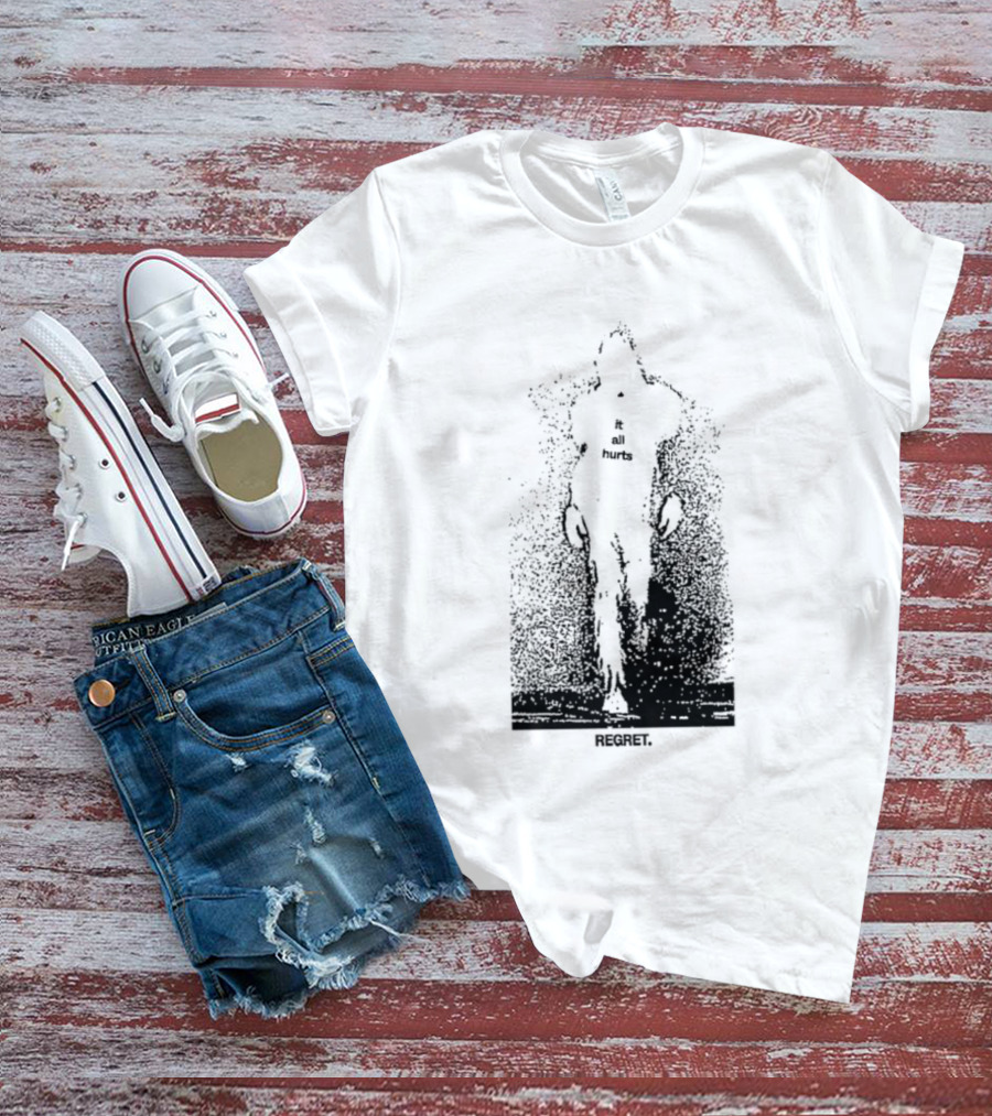It All Hurts Regret Sadness Existential Skeleton Ghostly Figure T-Shirt