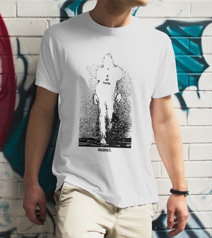 It All Hurts Regret Sadness Existential Skeleton Ghostly Figure T-Shirt