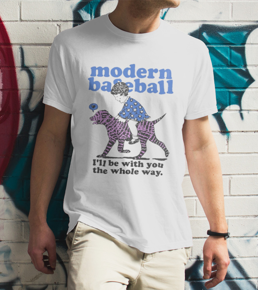 Modern Baseball I'll Be With You The Whole Way Child Riding Zebra Pattern Dog T-Shirt