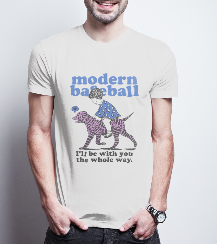 Modern Baseball I'll Be With You The Whole Way Child Riding Zebra Pattern Dog T-Shirt