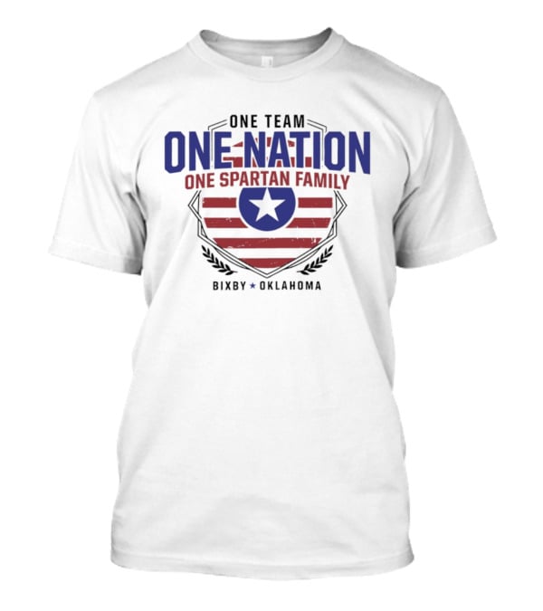 One Team One Nation One Spartan Family Bixby Oklahoma Star Shield T-Shirt