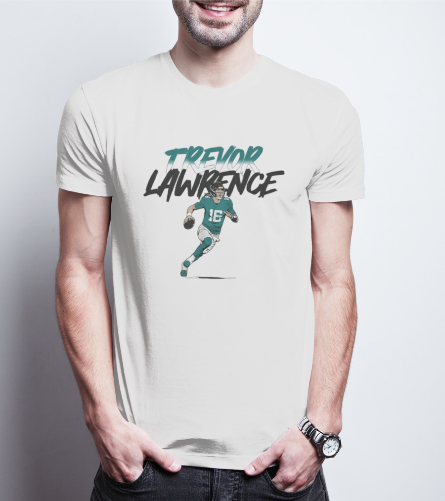 Trevor Lawrence 16 Jacksonville Jaguars Quarterback Action Pose T-Shirt