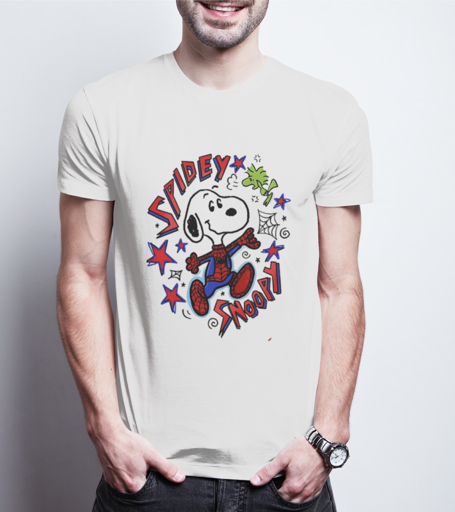 Spidey Snoopy Woodstock 2026 Crossover With Stars And Webs T-Shirt