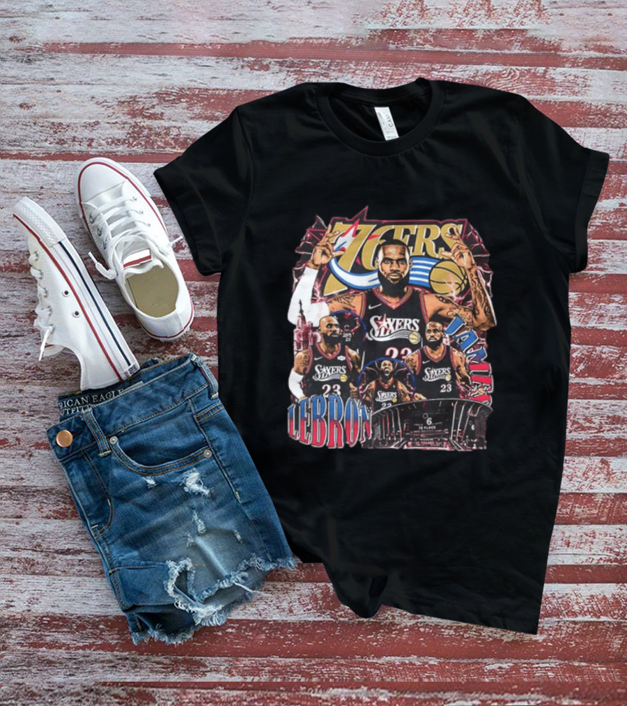 Philadelphia 76ers LeBron James 23 NBA Next Chapter 2 Sided T-Shirt