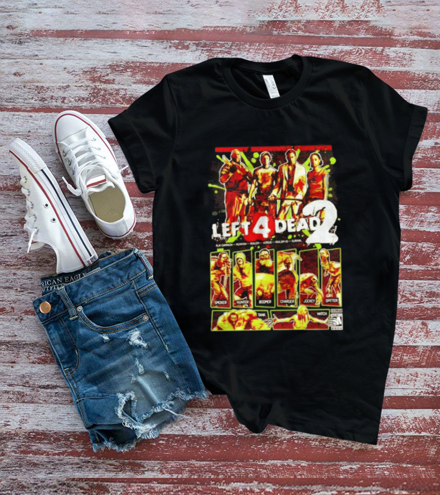Left 4 Dead 2 Nobody Survives Forever Bill Zoey Francis Louis Hunter Boomer Charger Spitter Tank Witch T-Shirt