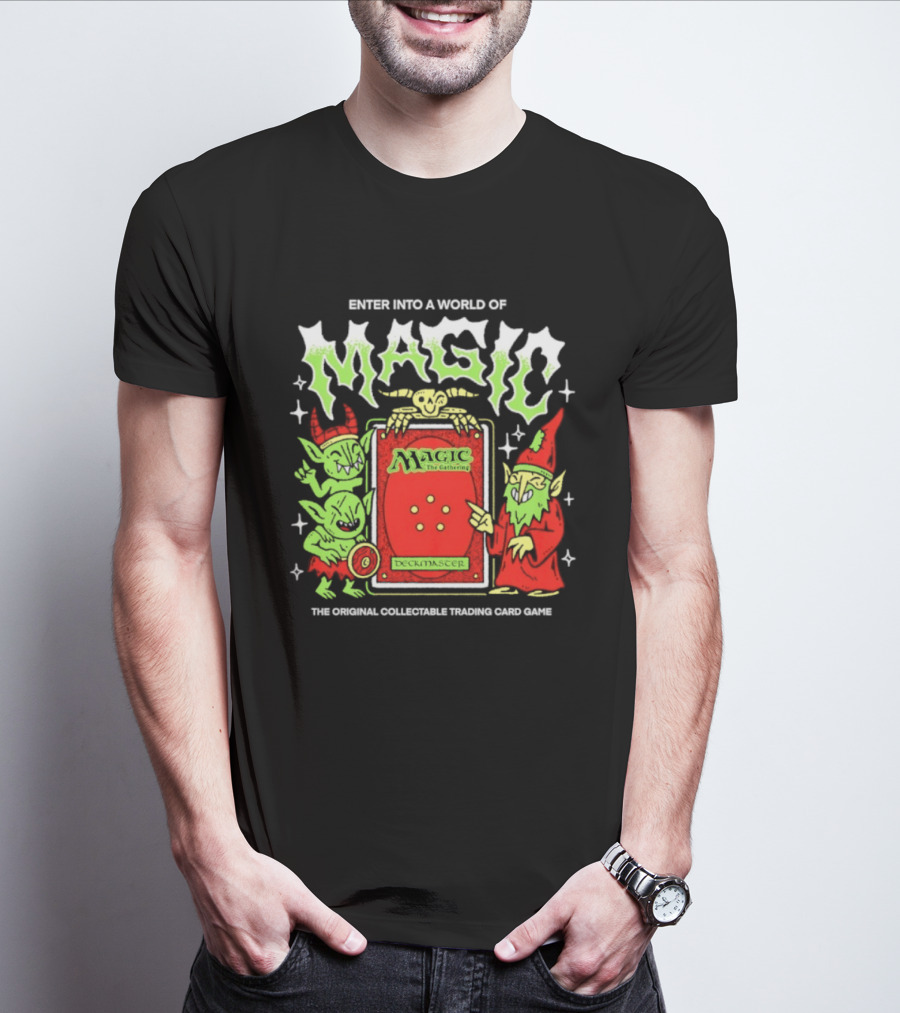 Enter Into A World Of Magic The Gathering Deckmaster Original Collectible Trading Card Game T-Shirt