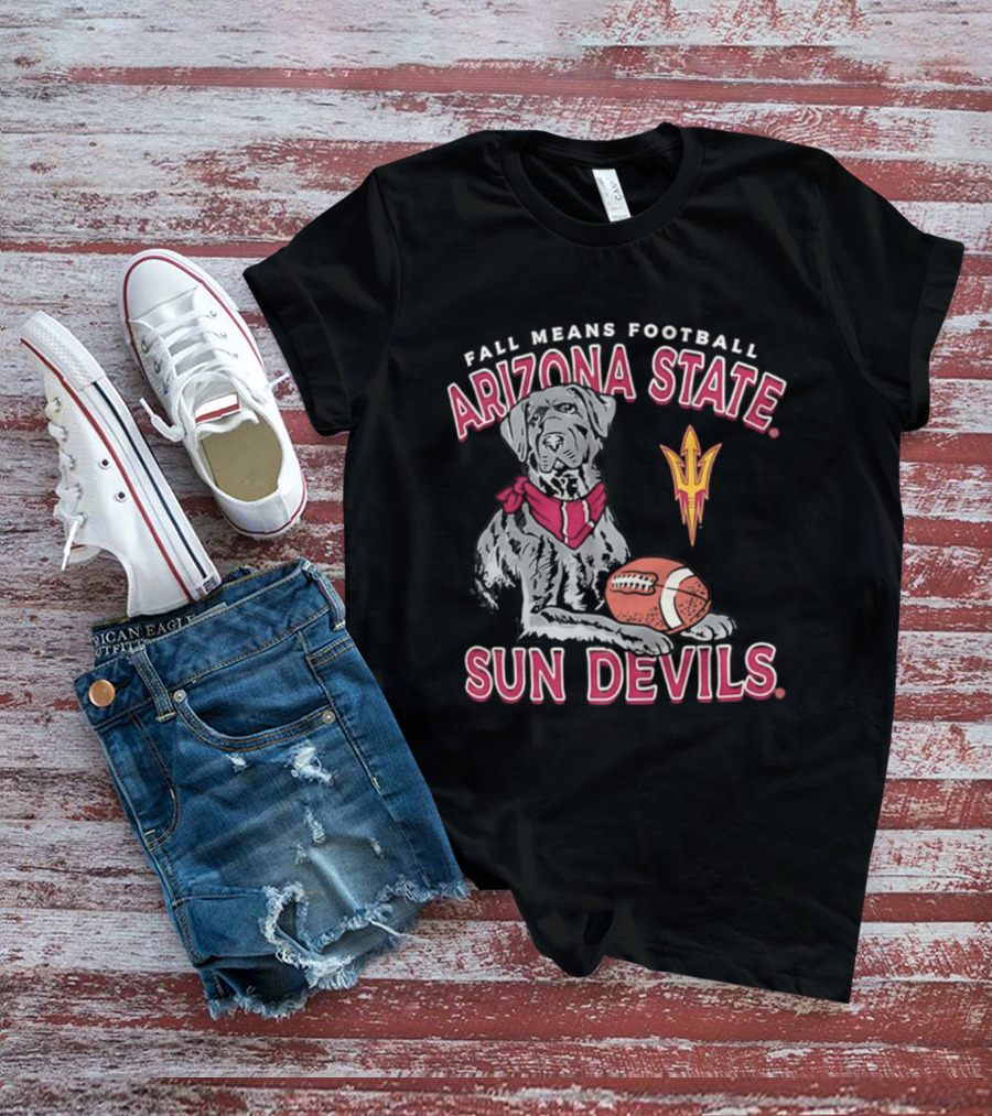 Fall Means Football Arizona State Sun Devils Mascot With Football T-Shirt