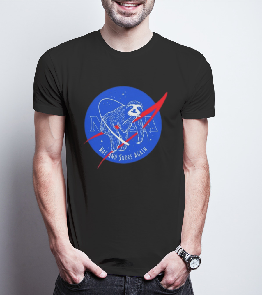 NASA Sloth Nap And Snore Again Space T-Shirt