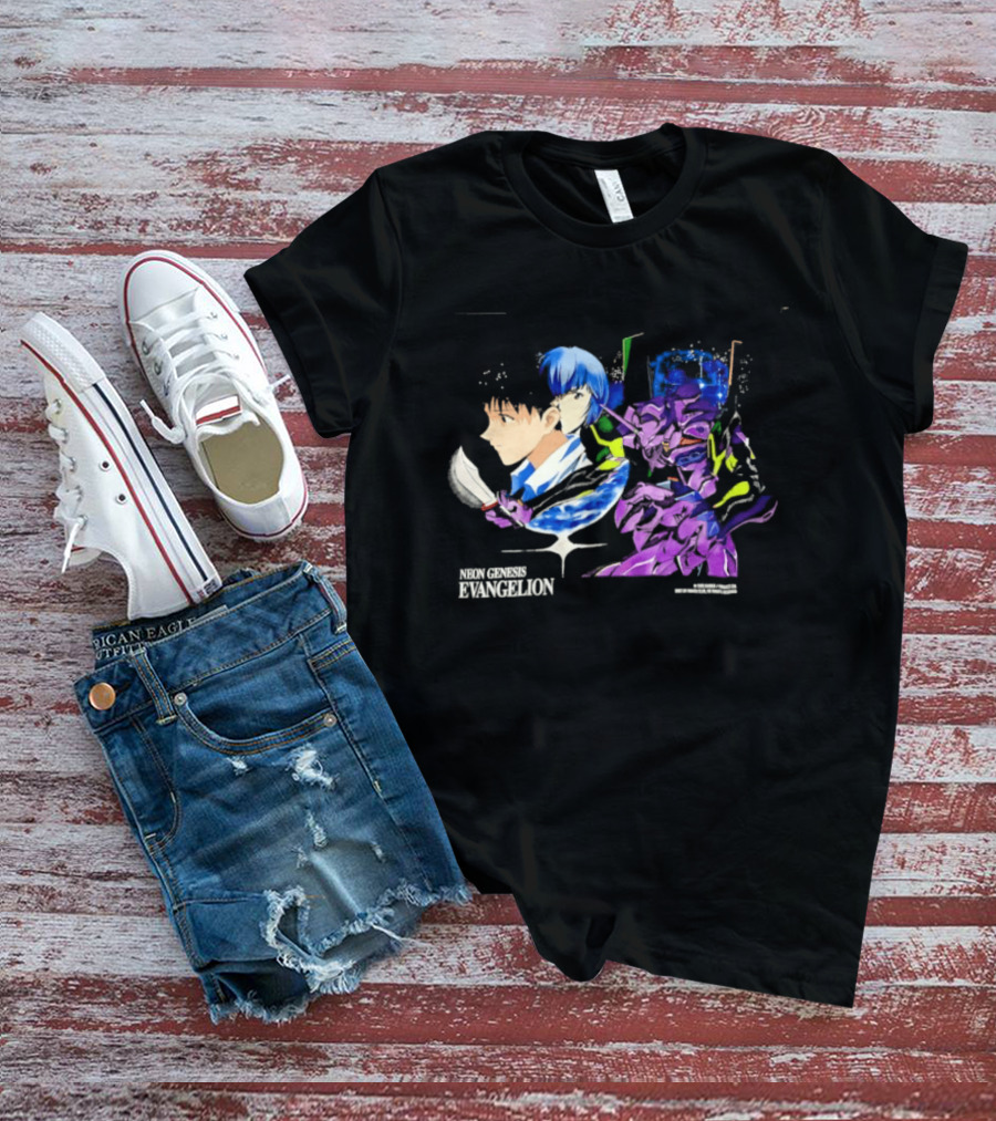 Neon Genesis Evangelion Shinji Ikari Rei Ayanami Eva Unit 01 Anime Iconic Characters T-Shirt