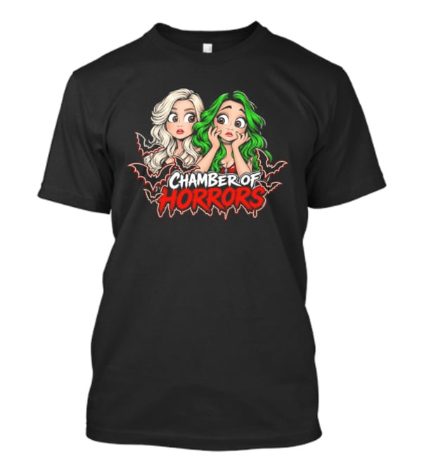 Scarlett And Shotzi Chamber Of Horrors Bats And Green Hair T-Shirt