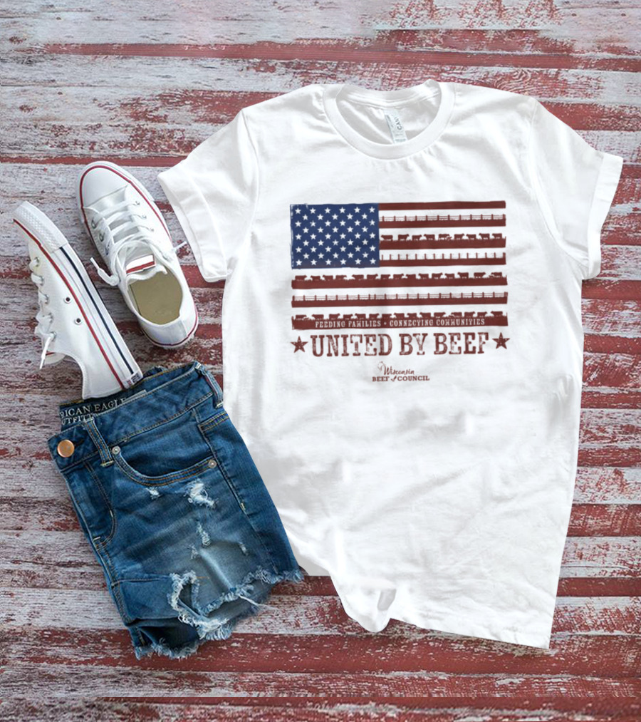United By Beef Minnesota Beef Council American Flag Stars And Stripes T-Shirt