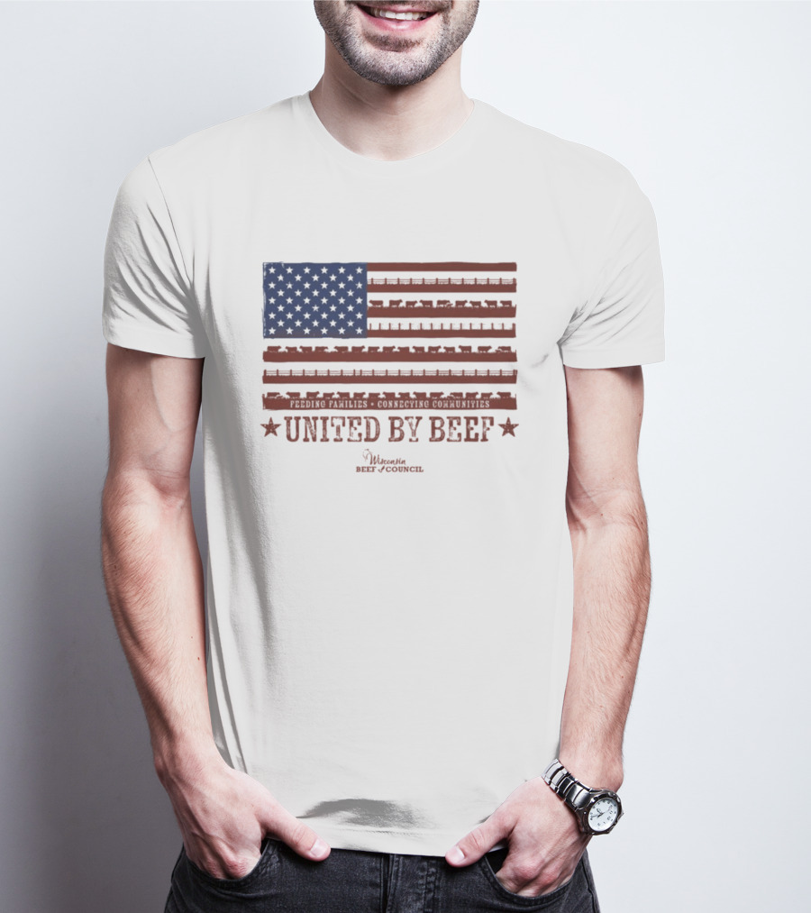 United By Beef Minnesota Beef Council American Flag Stars And Stripes T-Shirt