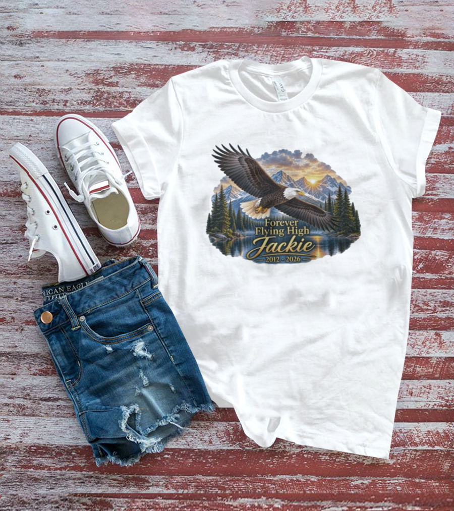 Forever Flying High Jackie Bald Eagle 2012 2026 Majestic Mountain Landscape T-Shirt