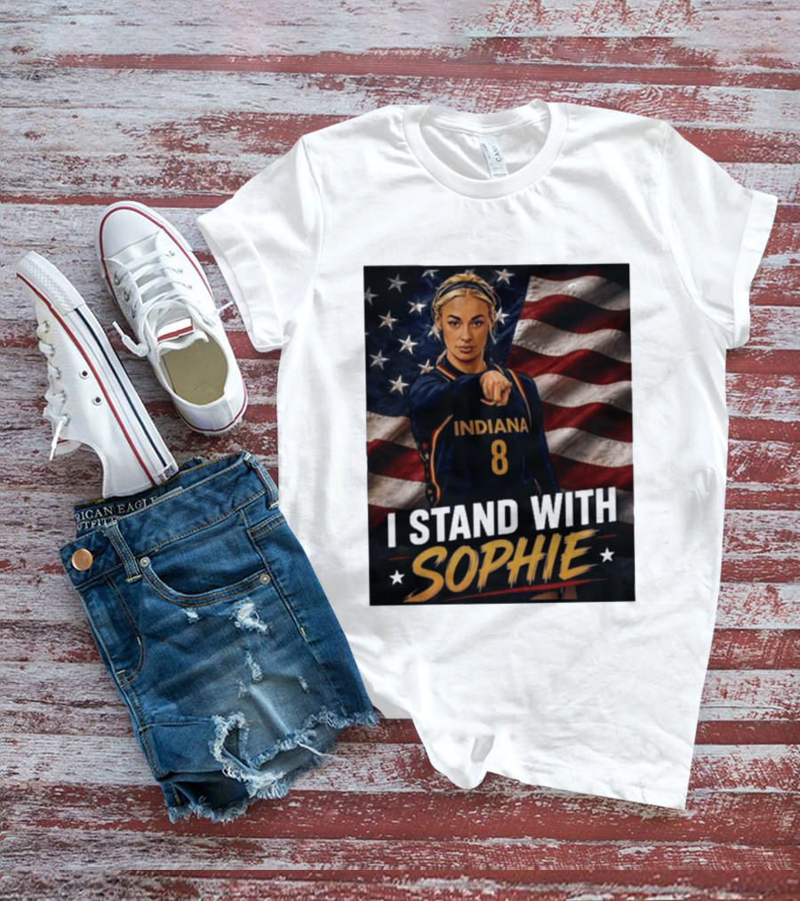 I Stand With Sophie Cunningham Indiana 8 American Flag T-Shirt