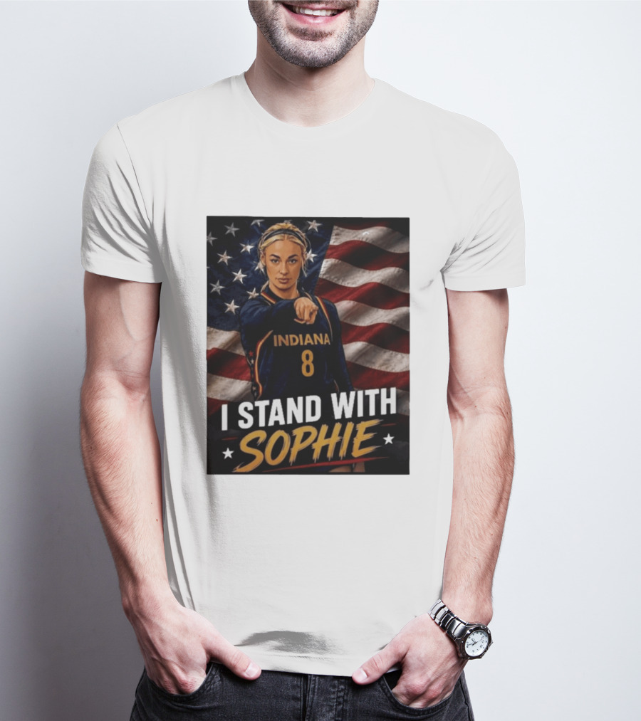 I Stand With Sophie Cunningham Indiana 8 American Flag T-Shirt