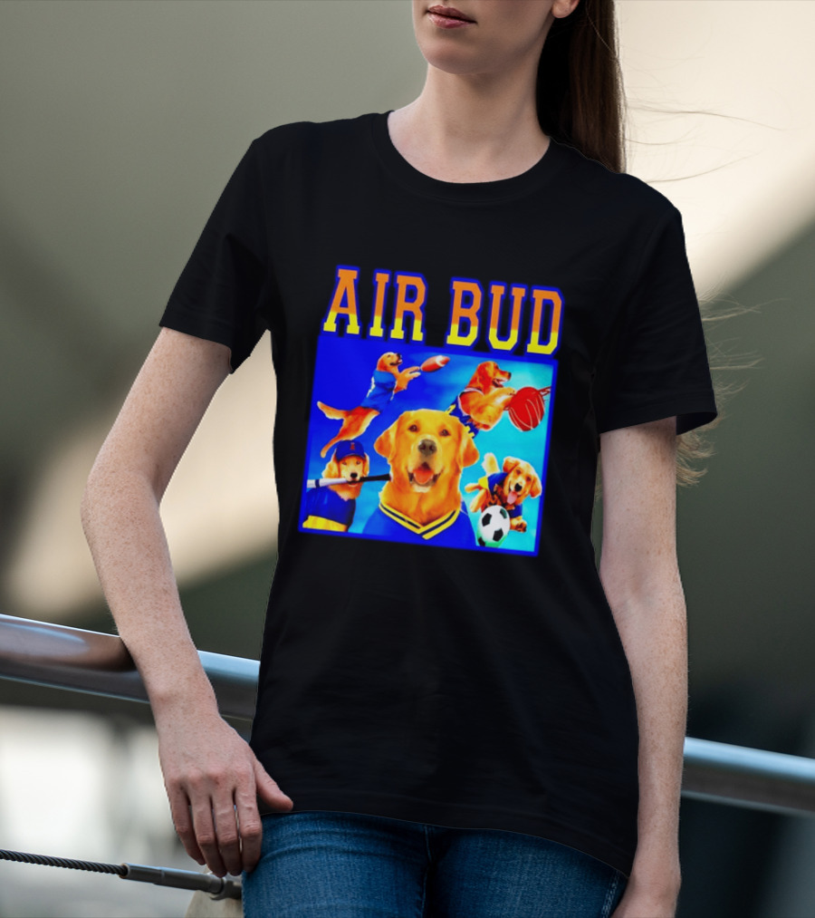 Air Bud Golden Retriever Basketball Football Soccer Sports Collage T-Shirt