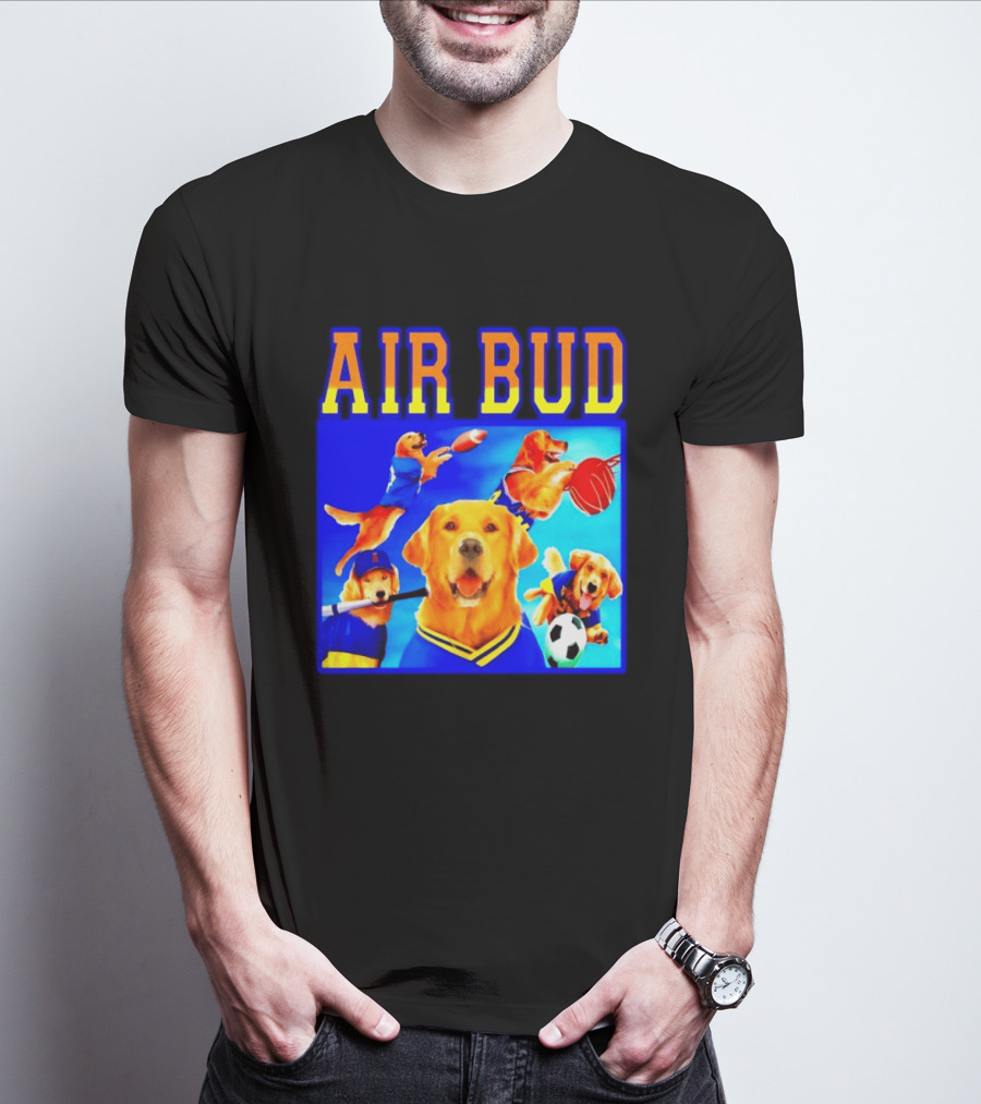 Air Bud Golden Retriever Basketball Football Soccer Sports Collage T-Shirt