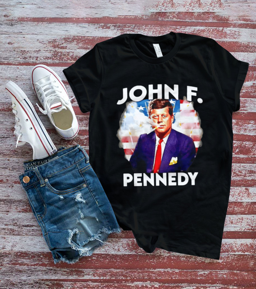 John F Pennedy JFK President Smoking Vape Flag T-Shirt