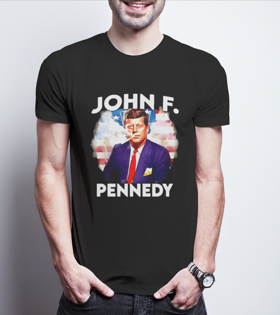 John F Pennedy JFK President Smoking Vape Flag T-Shirt