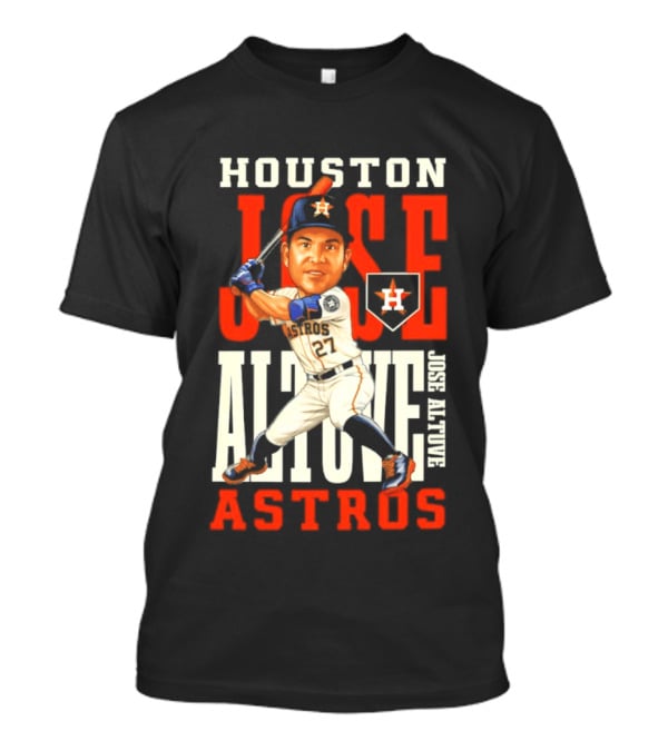Houston Astros Jose Altuve Baseball Caricature T-Shirt