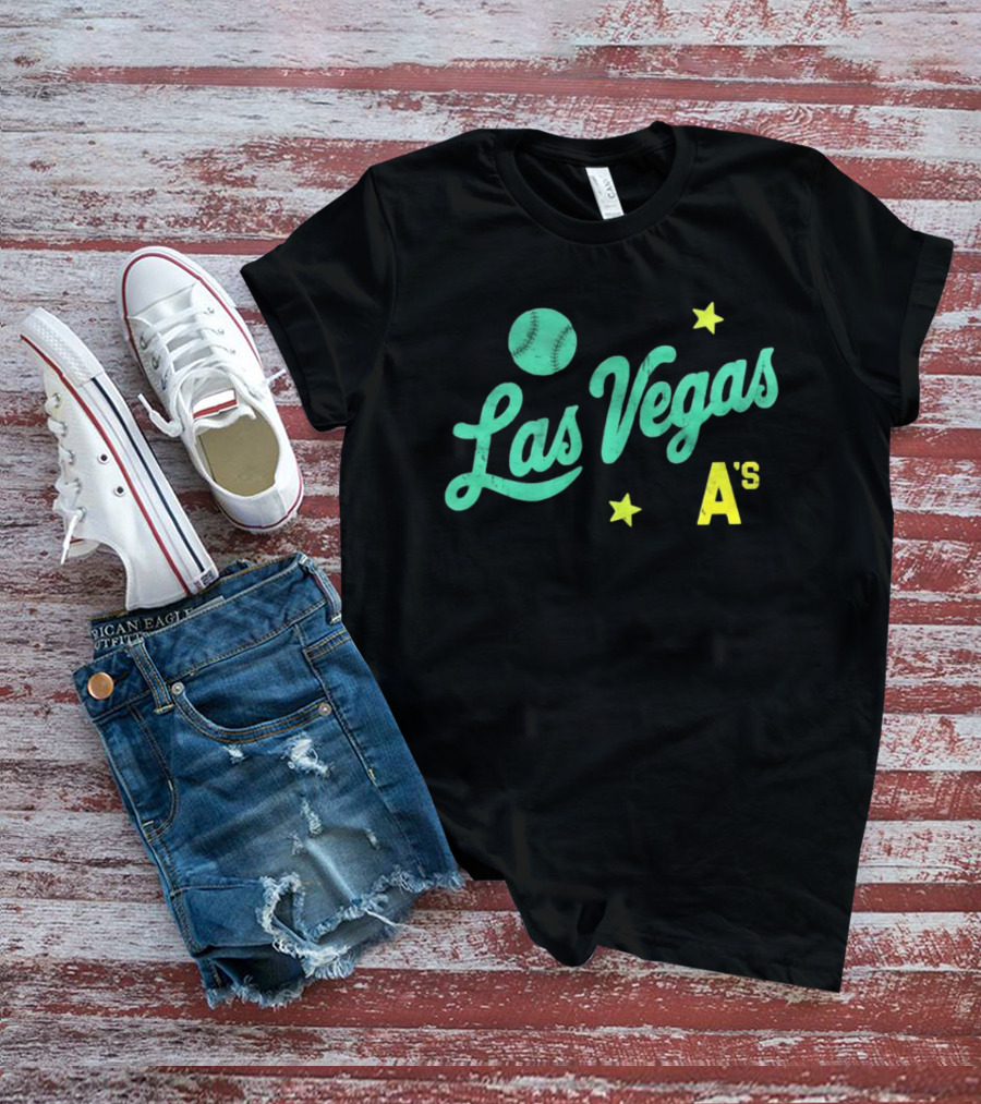 Las Vegas A's Baseball Script Stars T-Shirt