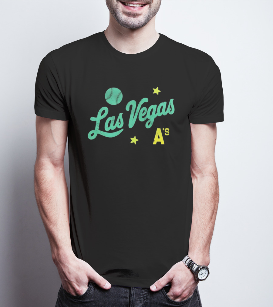 Las Vegas A's Baseball Script Stars T-Shirt
