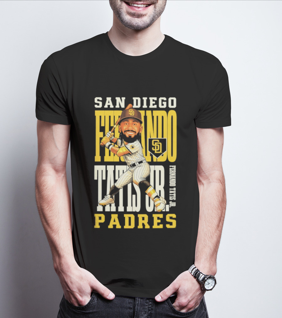San Diego Padres Fernando Tatis Jr. Baseball Caricature SD Padres T-Shirt