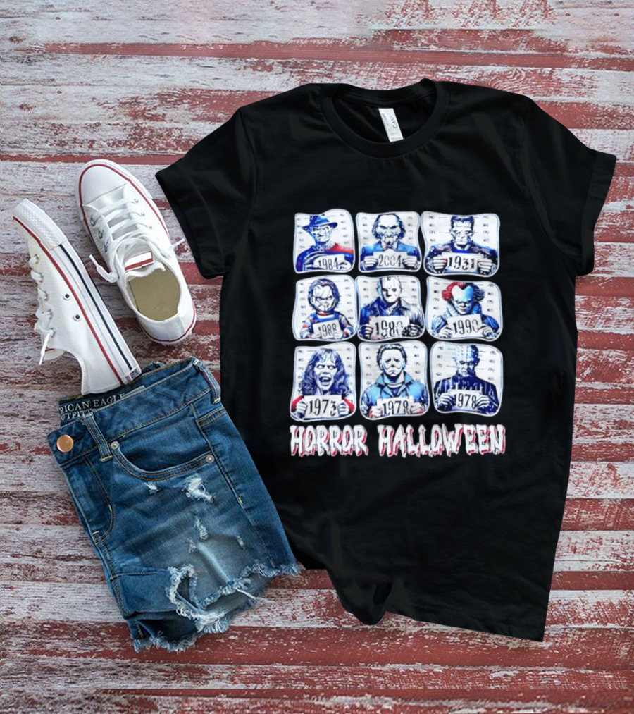 Horror Halloween Shot Characters 1973 1978 1980 1984 1988 1990 2004 Iconic Slashers T-Shirt