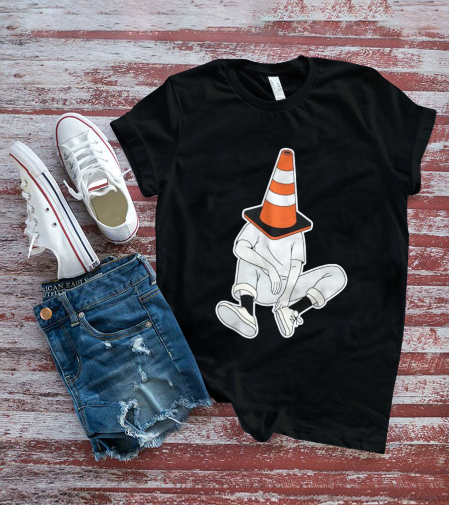 Under Construction Introvert Mode Traffic Cone Head Silent Reflection T-Shirt