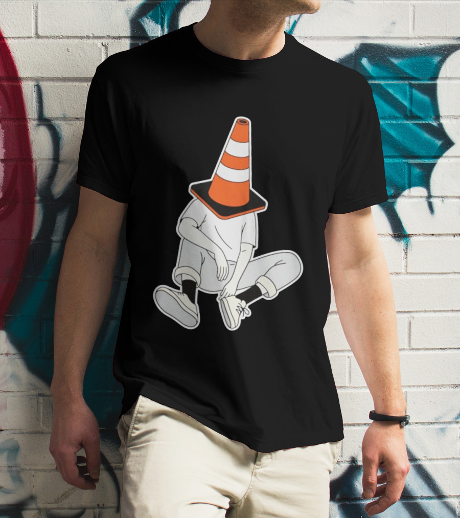 Under Construction Introvert Mode Traffic Cone Head Silent Reflection T-Shirt