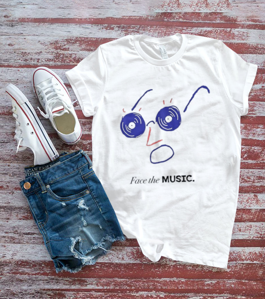 Face The Music Vinyl Record Audiophile Minimalist T-Shirt