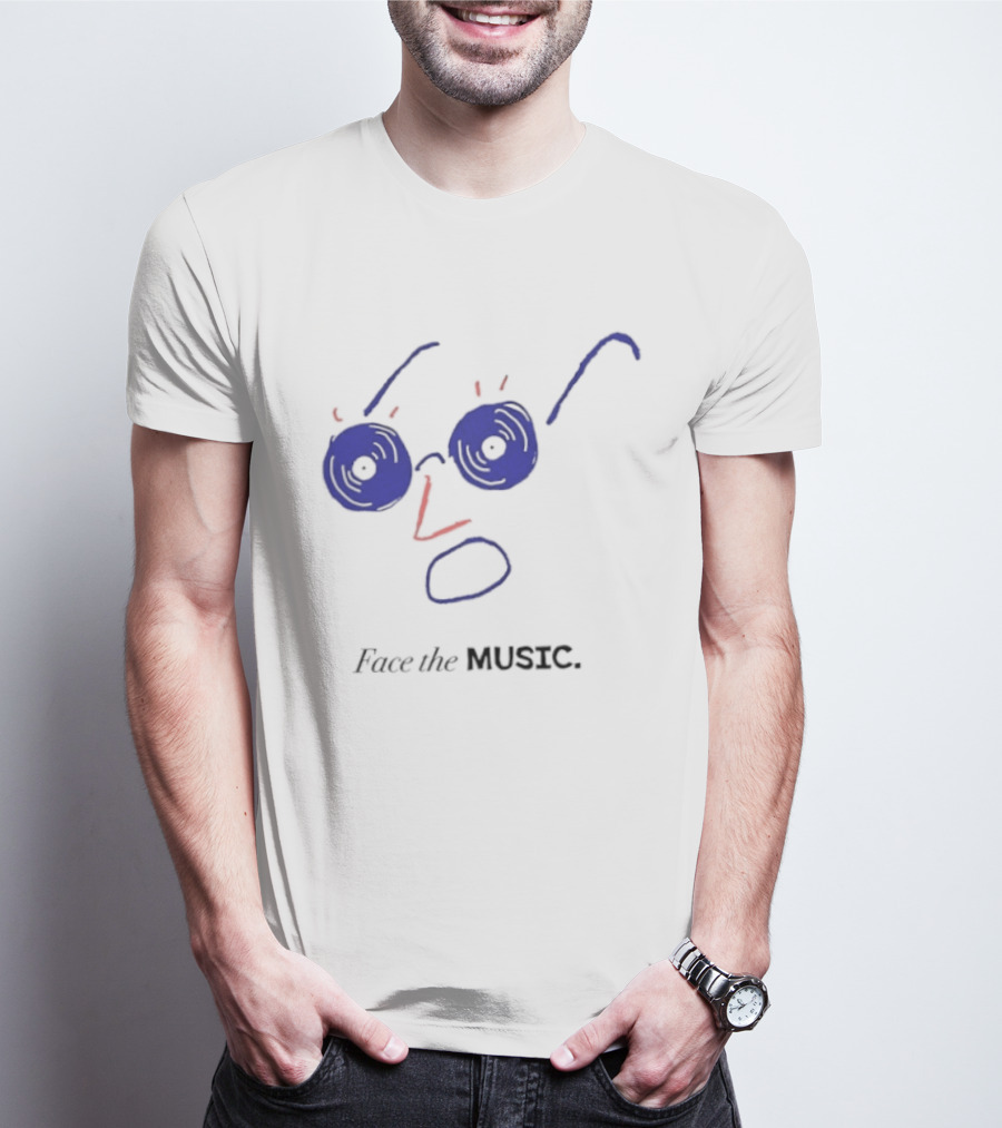 Face The Music Vinyl Record Audiophile Minimalist T-Shirt