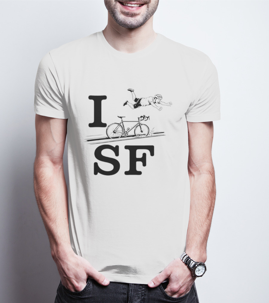I Love SF Cycling Accident Bike Humor T-Shirt