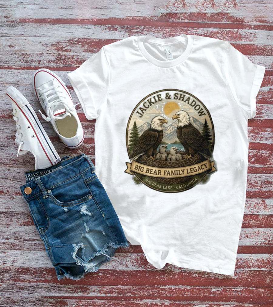 Jackie & Shadow Big Bear Family Legacy Big Bear Lake California Bald Eagles T-Shirt