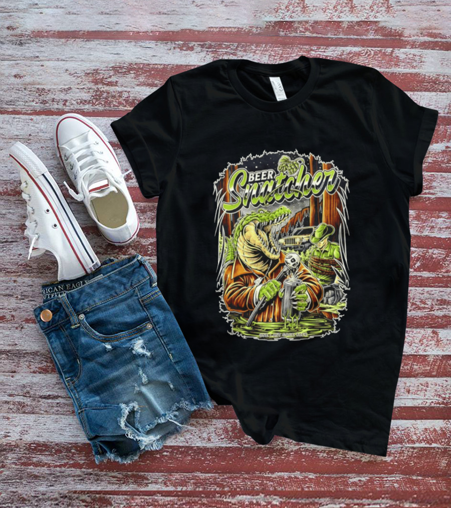 Beer Snatcher Alligator One Last Good Beer Hunter Scene T-Shirt