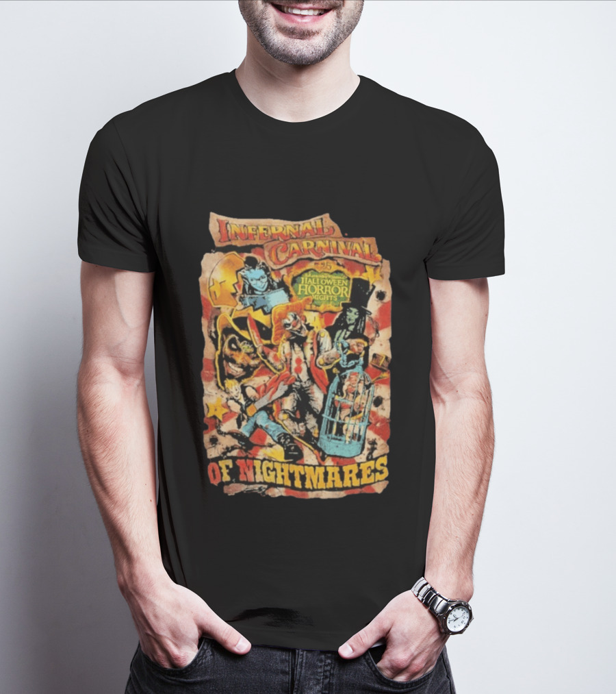 Infernal Carnival Halloween Horror Nights Of Nightmares 2026 T-Shirt