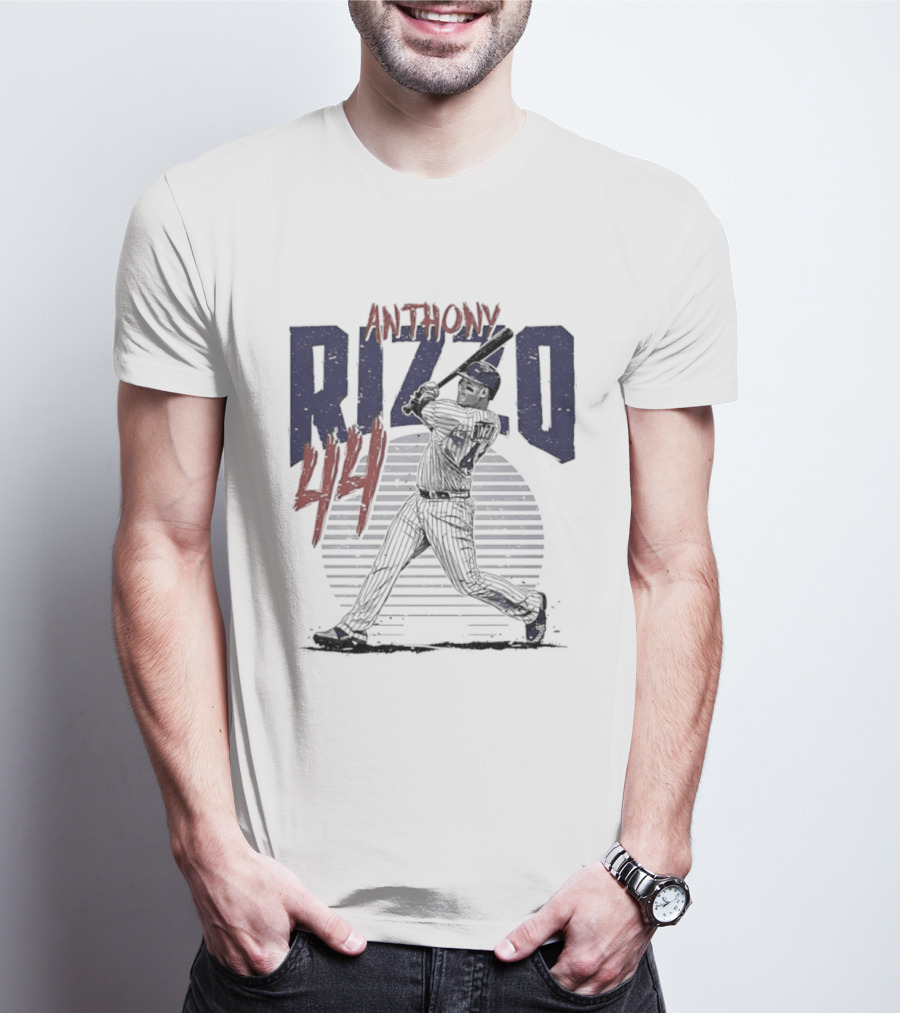 Anthony Rizzo 44 Chicago Cubs Slugger Baseball Swing T-Shirt