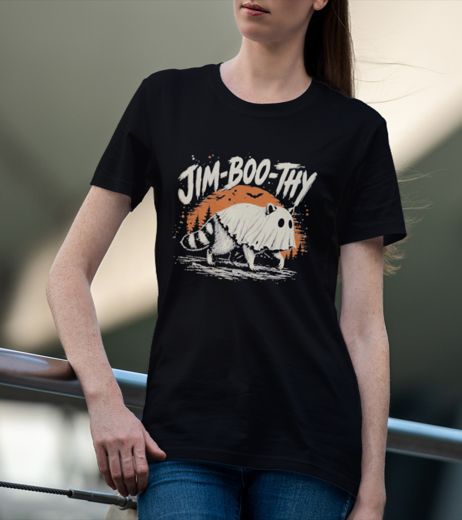 Jim Boo Thy Halloween Raccoon Ghost Costume T-Shirt