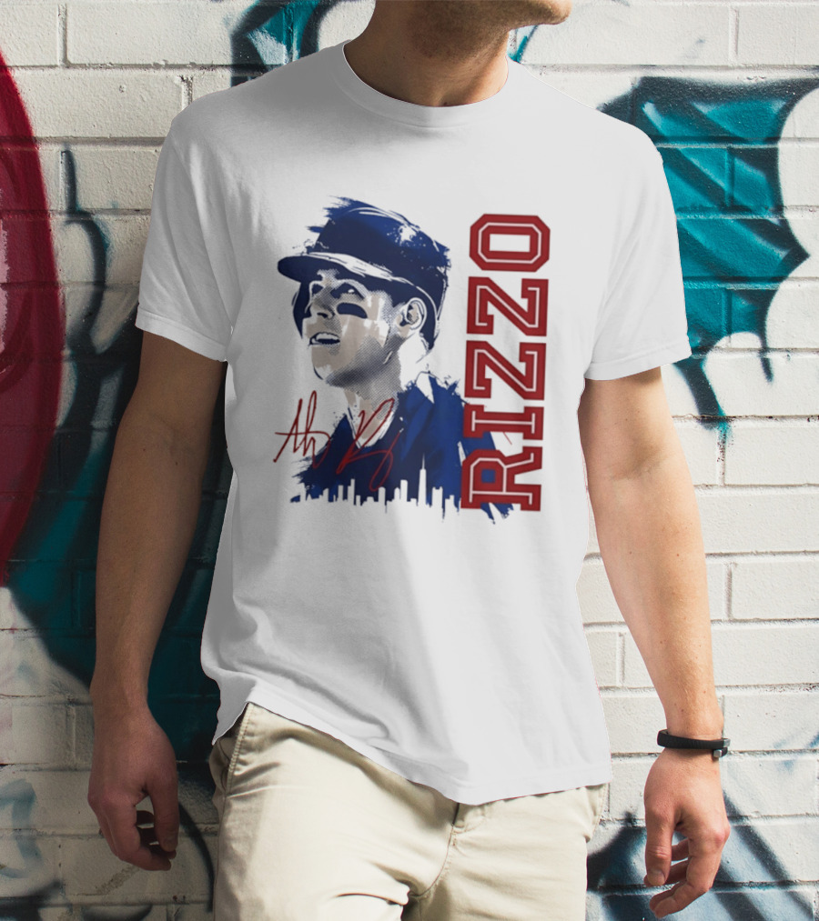 Anthony Rizzo Cubs Splatter Illustration Rizzo T-Shirt