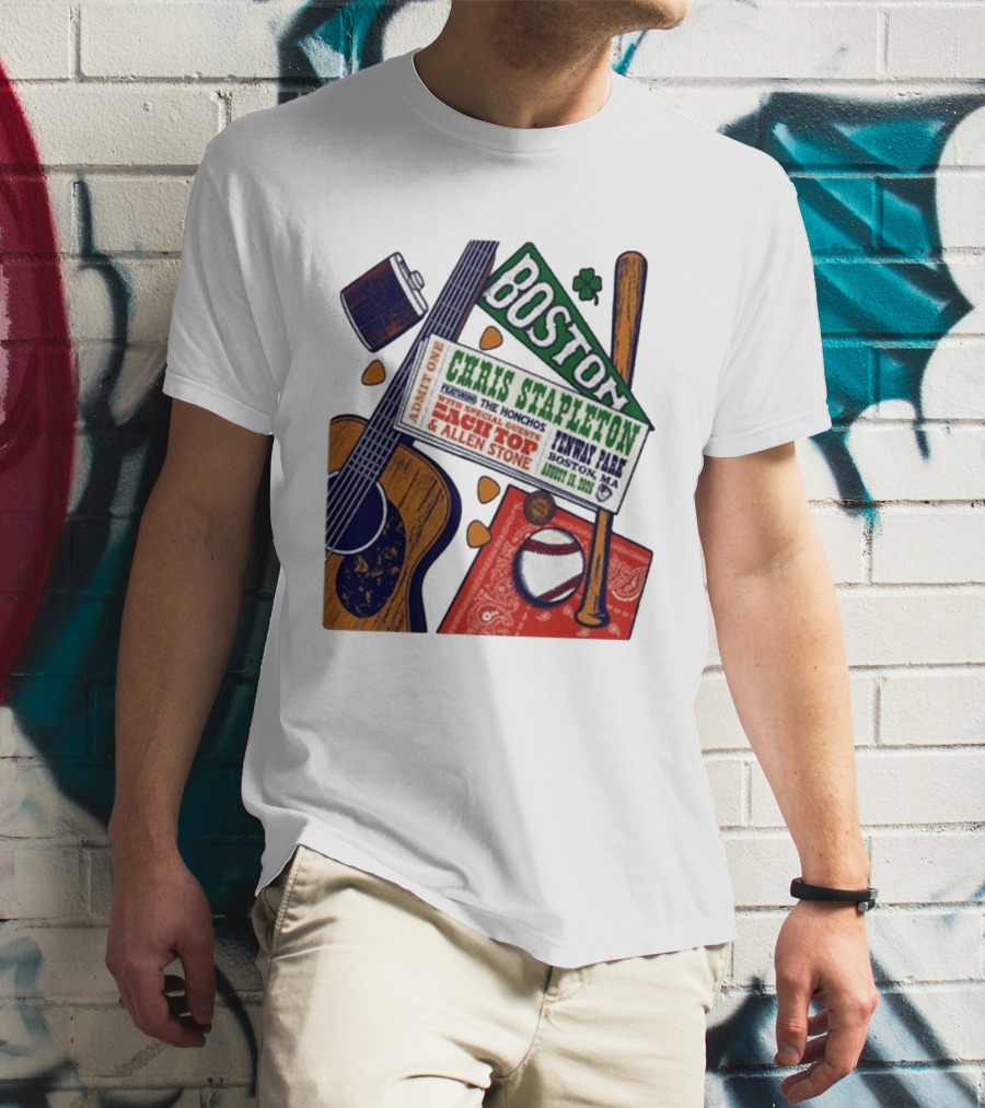 Chris Stapleton Live At Fenway Park Boston August 15 2026 Featuring The Honchos Zach Top Allen Stone T-Shirt