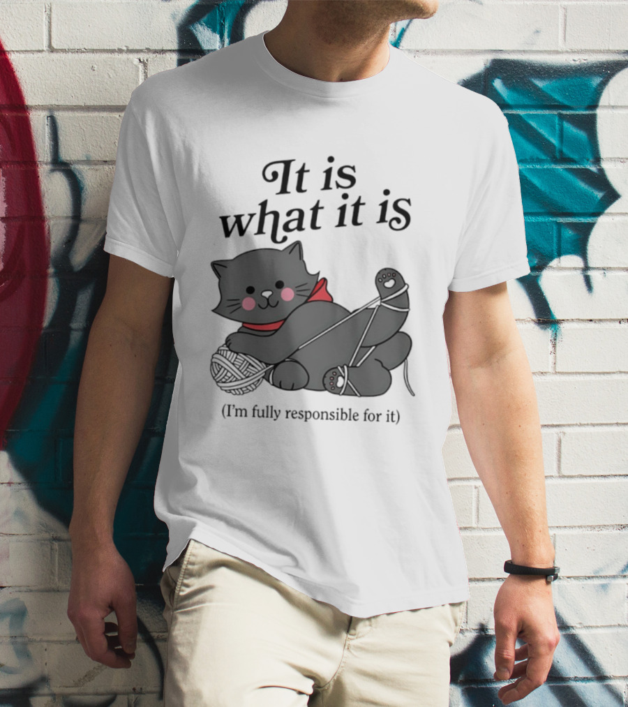 It Is What It Is Playful Cat With Yarn I'm Fully Responsible For It T-Shirt