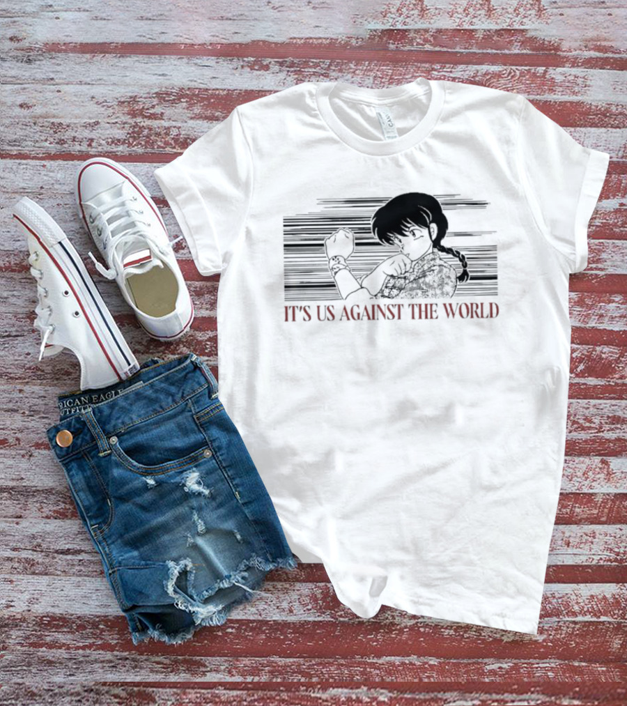Ranma Saotome It's Us Against The World Anime Iconic Manga T-Shirt