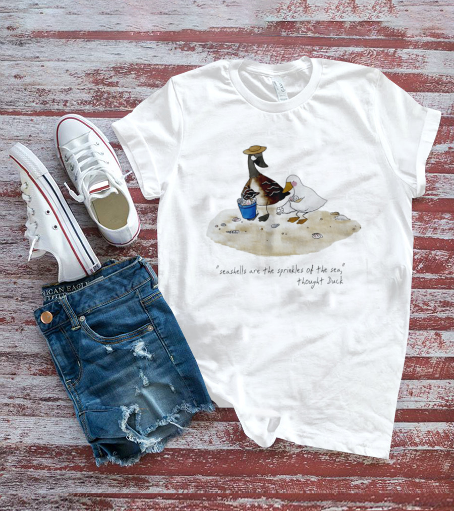 Seashells Are The Sprinkles Of The Sea Duck Holding Bucket T-Shirt