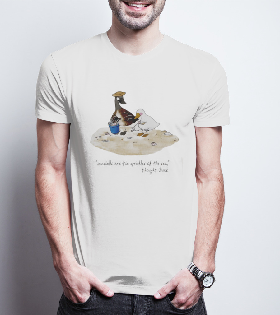 Seashells Are The Sprinkles Of The Sea Duck Holding Bucket T-Shirt