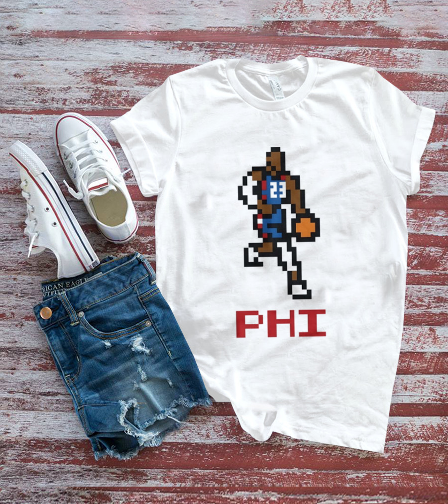Le 8 Bit Baller PHI Basketball 23 T-Shirt