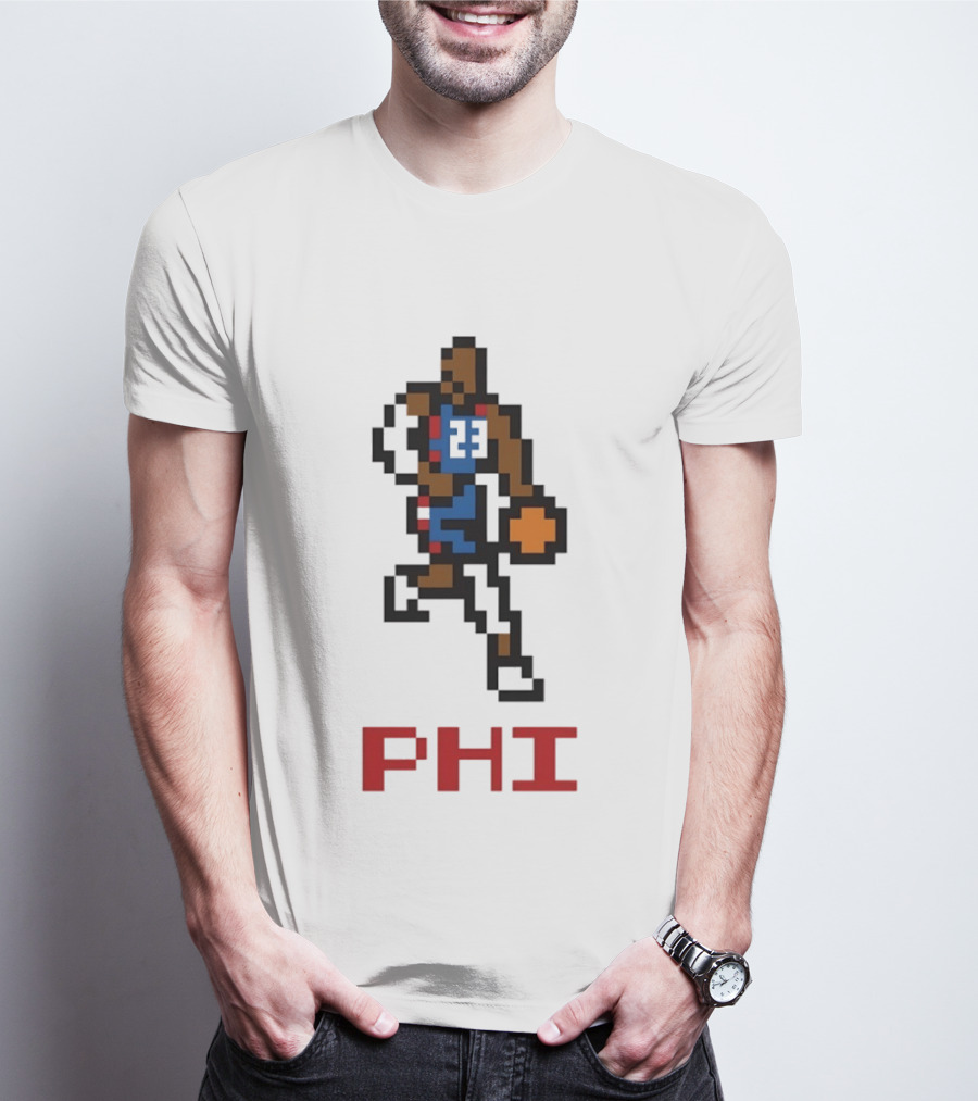 Le 8 Bit Baller PHI Basketball 23 T-Shirt