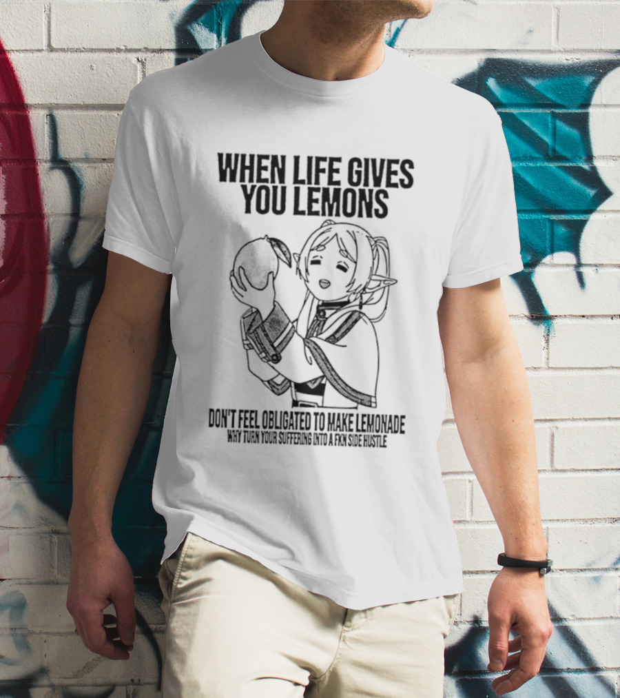When Life Gives You Lemons Anime Character Embracing Choices T-Shirt