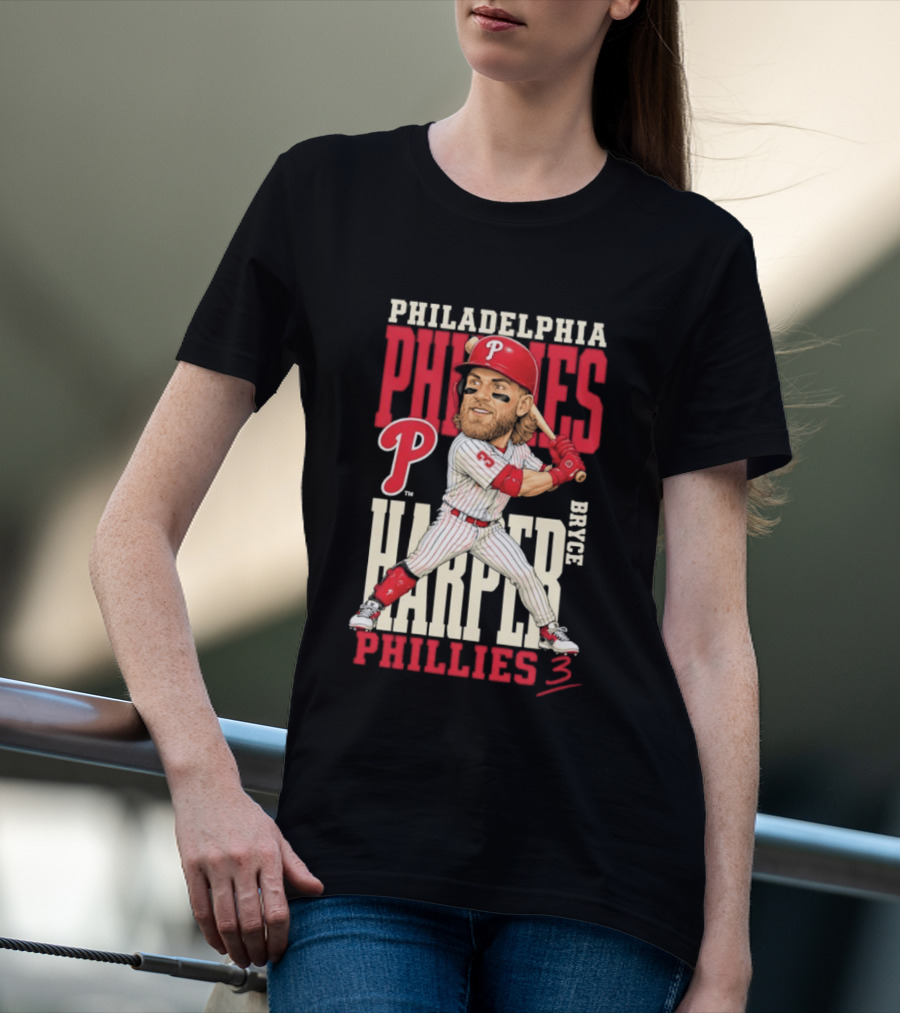 Philadelphia Phillies Bryce Harper 3 Caricature 2026 MLB Season T-Shirt