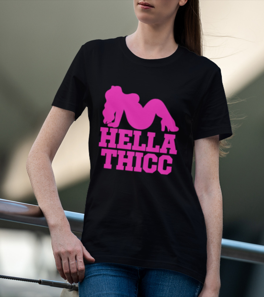 Hella Thicc Curvy Body Positive Pink T-Shirt