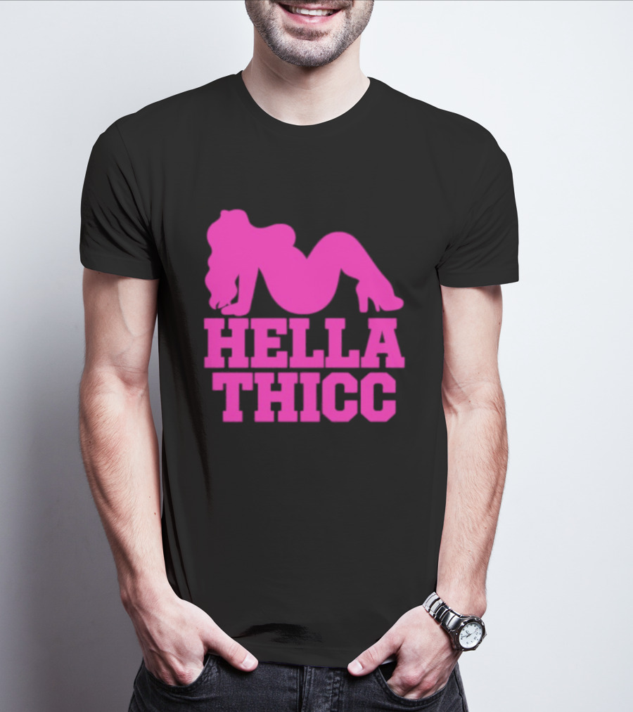 Hella Thicc Curvy Body Positive Pink T-Shirt